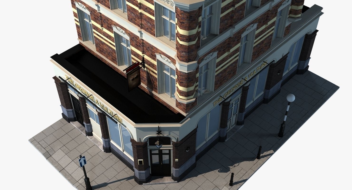 Historic London Corner Building 3D model_13