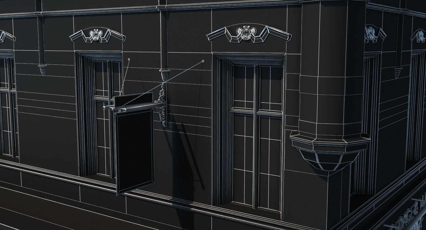 Historic London Corner Building 3D model_21
