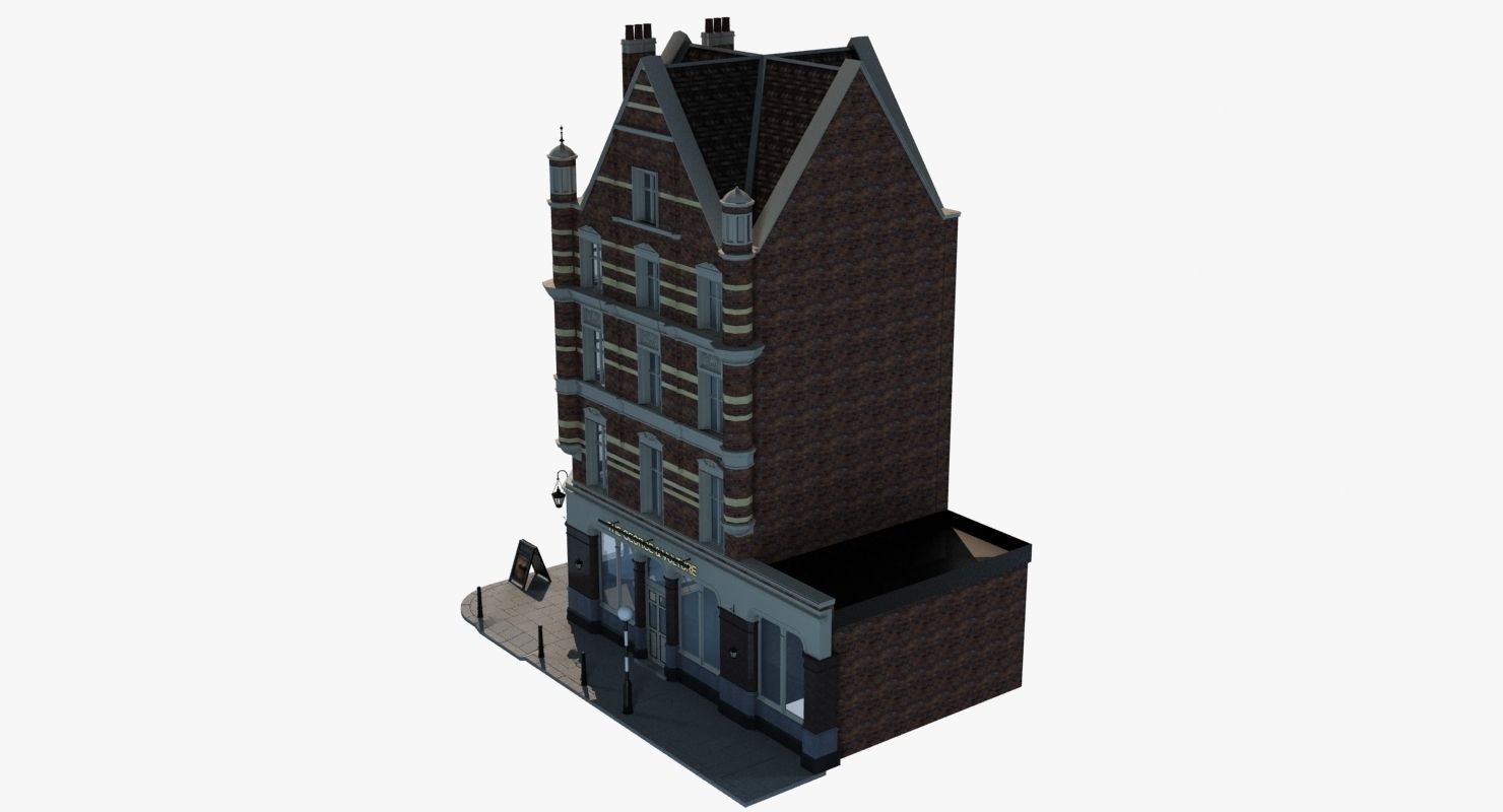 Historic London Corner Building 3D model_5