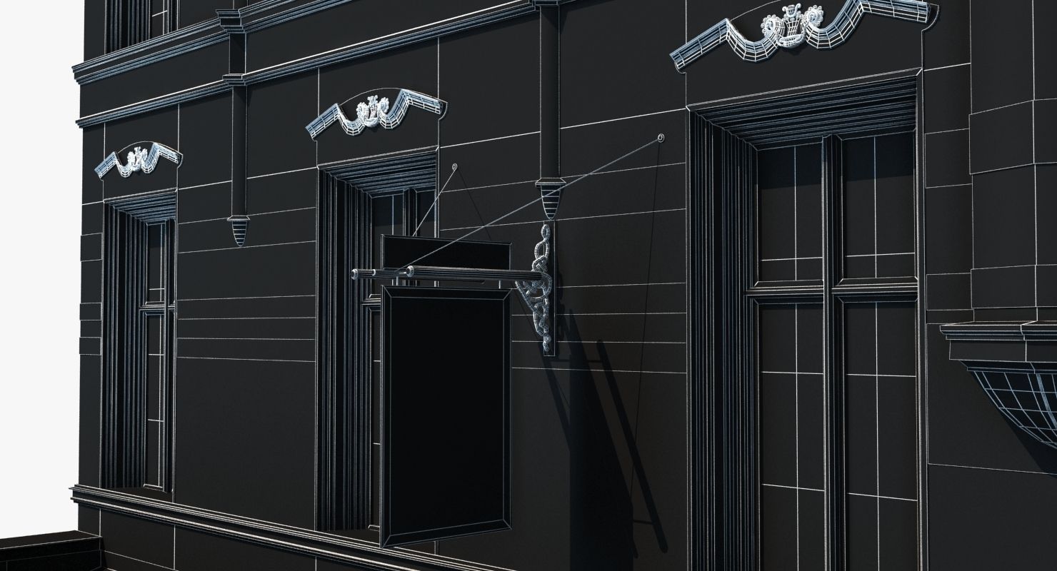 Historic London Corner Building 3D model_17