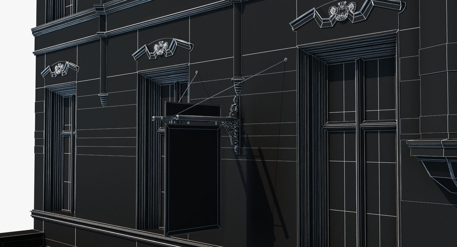 Historic London Corner Building 3D model_14