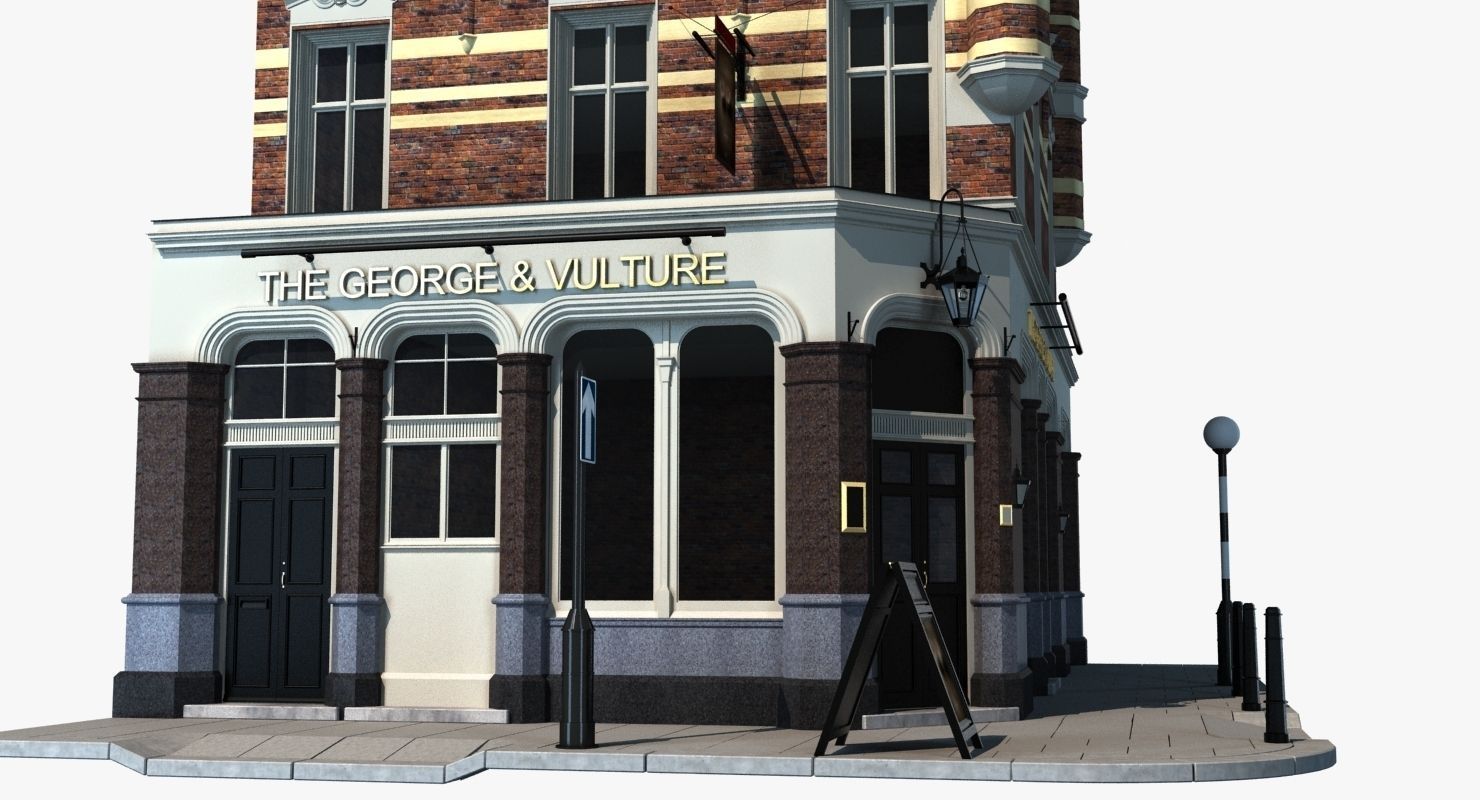 Historic London Corner Building 3D model_10