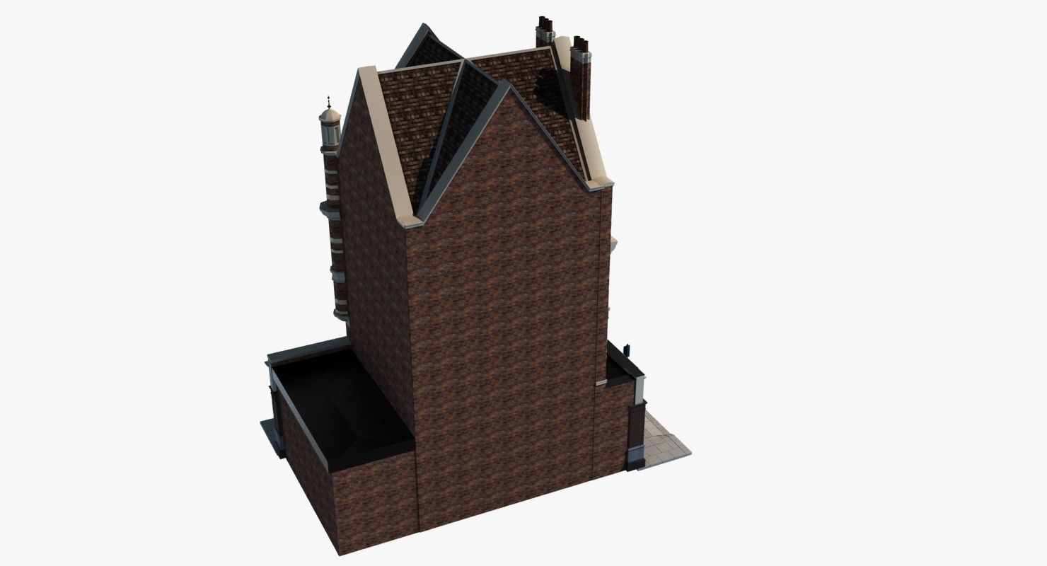 Historic London Corner Building 3D model_4