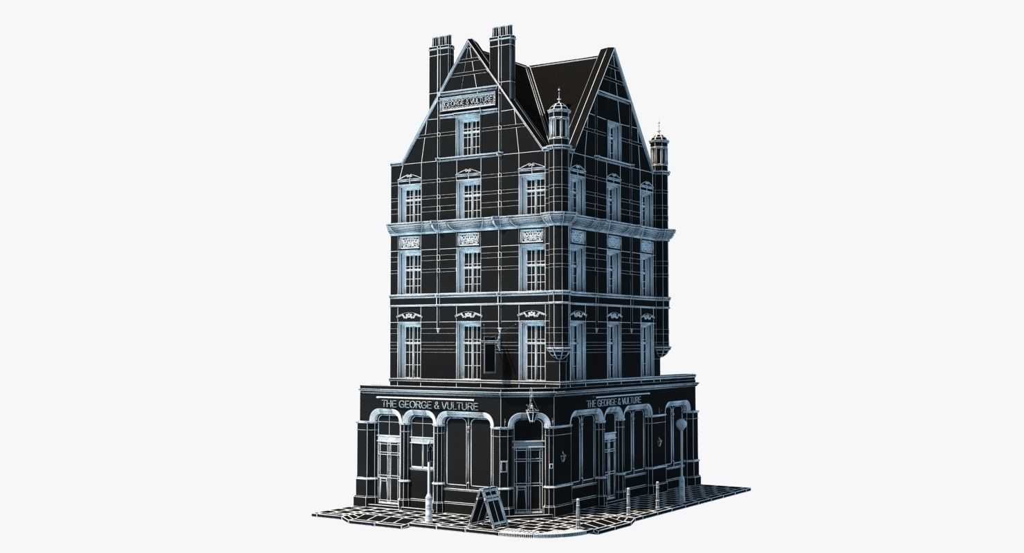 Historic London Corner Building 3D model_12