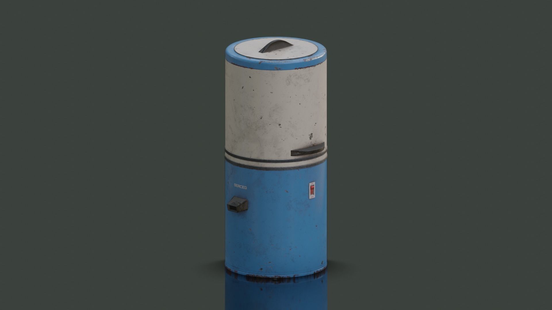 Old Soviet Washing Machine Low-poly 3D model_4