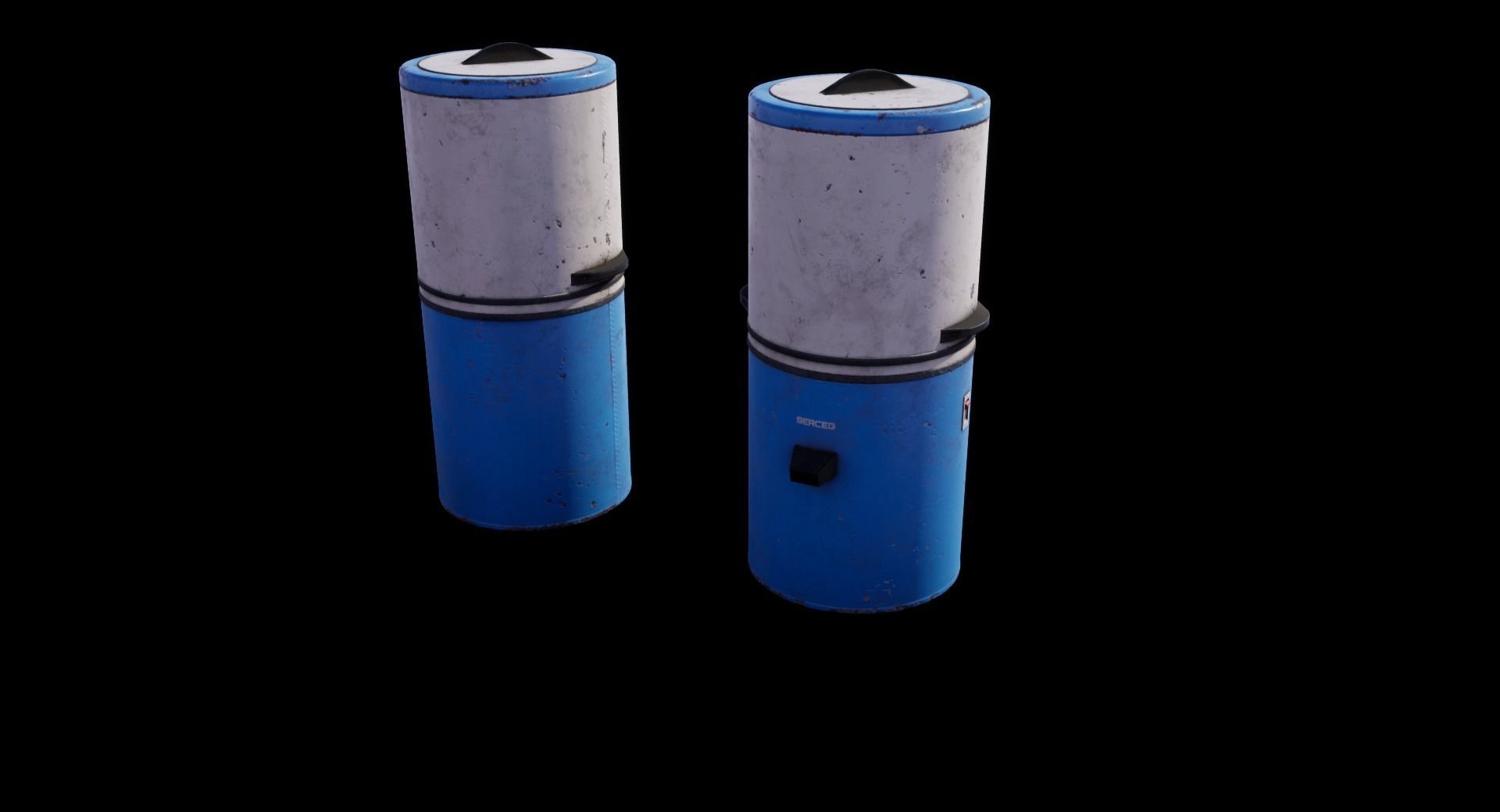 Old Soviet Washing Machine Low-poly 3D model_7