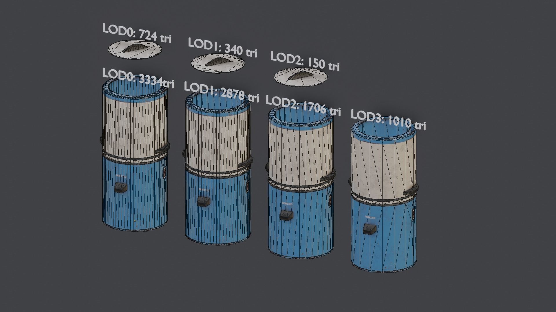 Old Soviet Washing Machine Low-poly 3D model_21