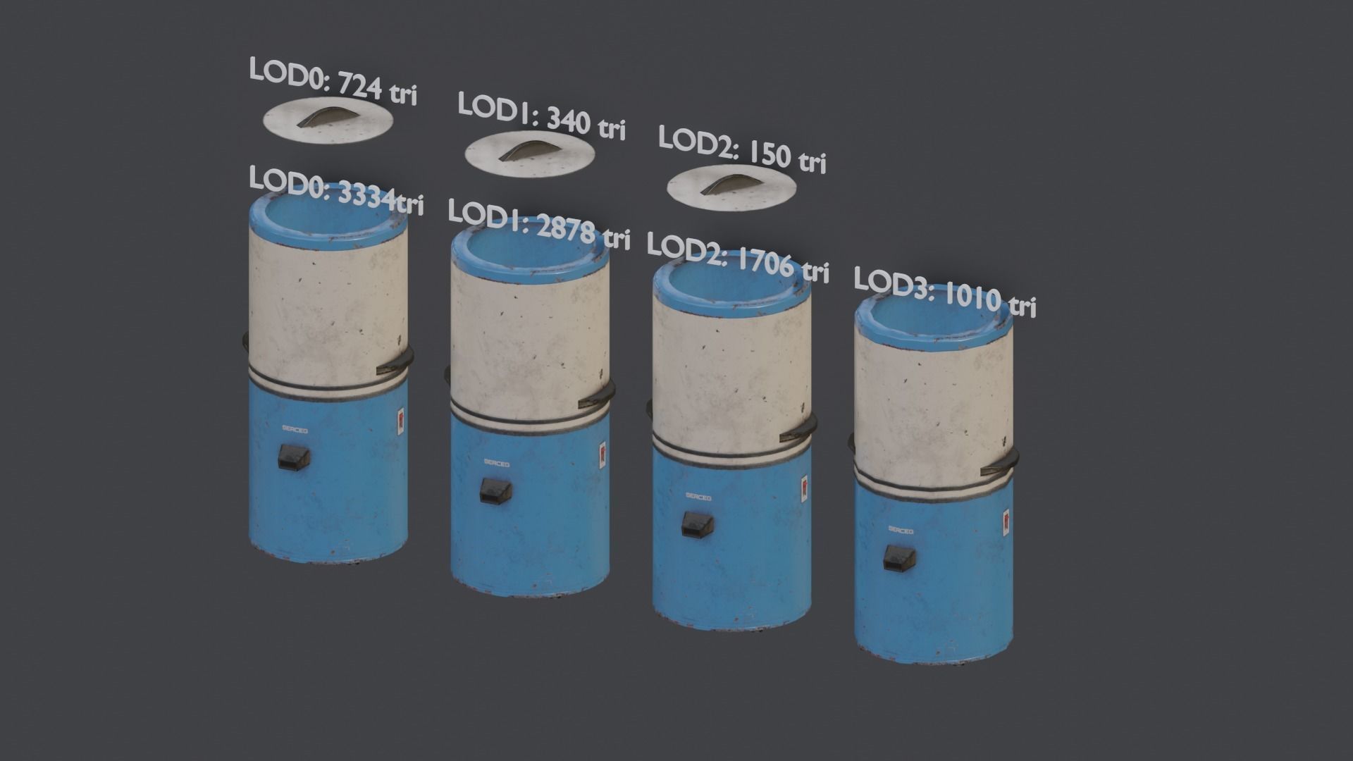 Old Soviet Washing Machine Low-poly 3D model_22