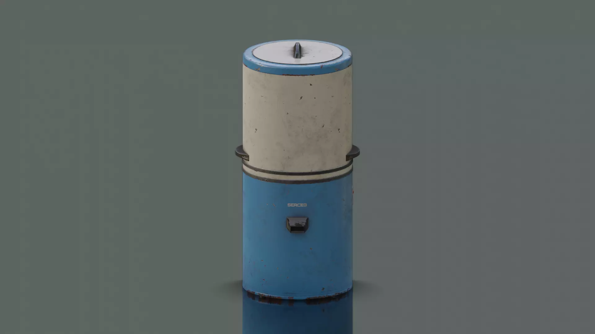 Old Soviet Washing Machine Low-poly 3D model_0