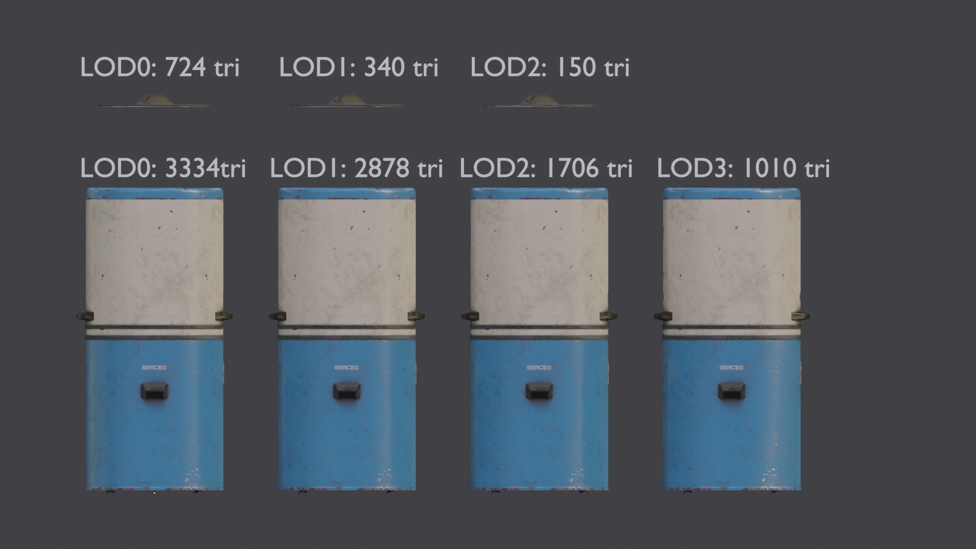 Old Soviet Washing Machine Low-poly 3D model_1