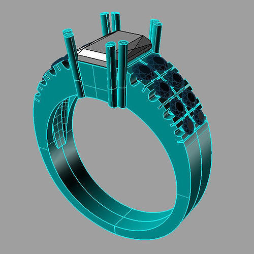 Emerald Princess ring 3D print model 3D print model