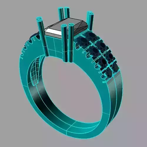 Emerald Princess ring 3D print model