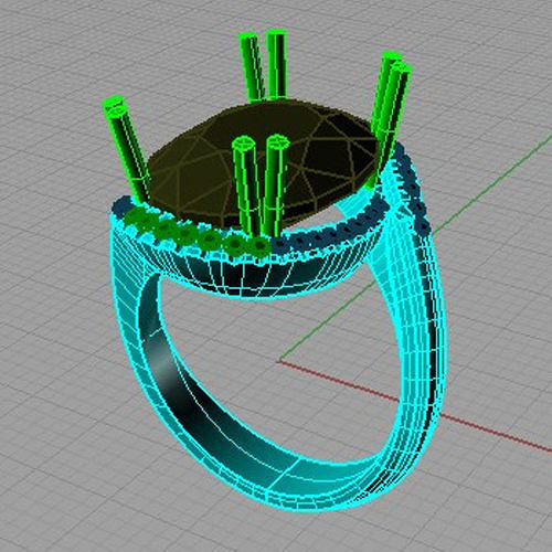 Ring In Oval Cut From Gemone Diamonds 3D print model 3D print model