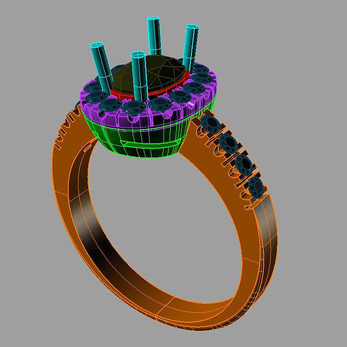 Halo double Diamond Ring 3D print model anello doppio giro 3D print model
