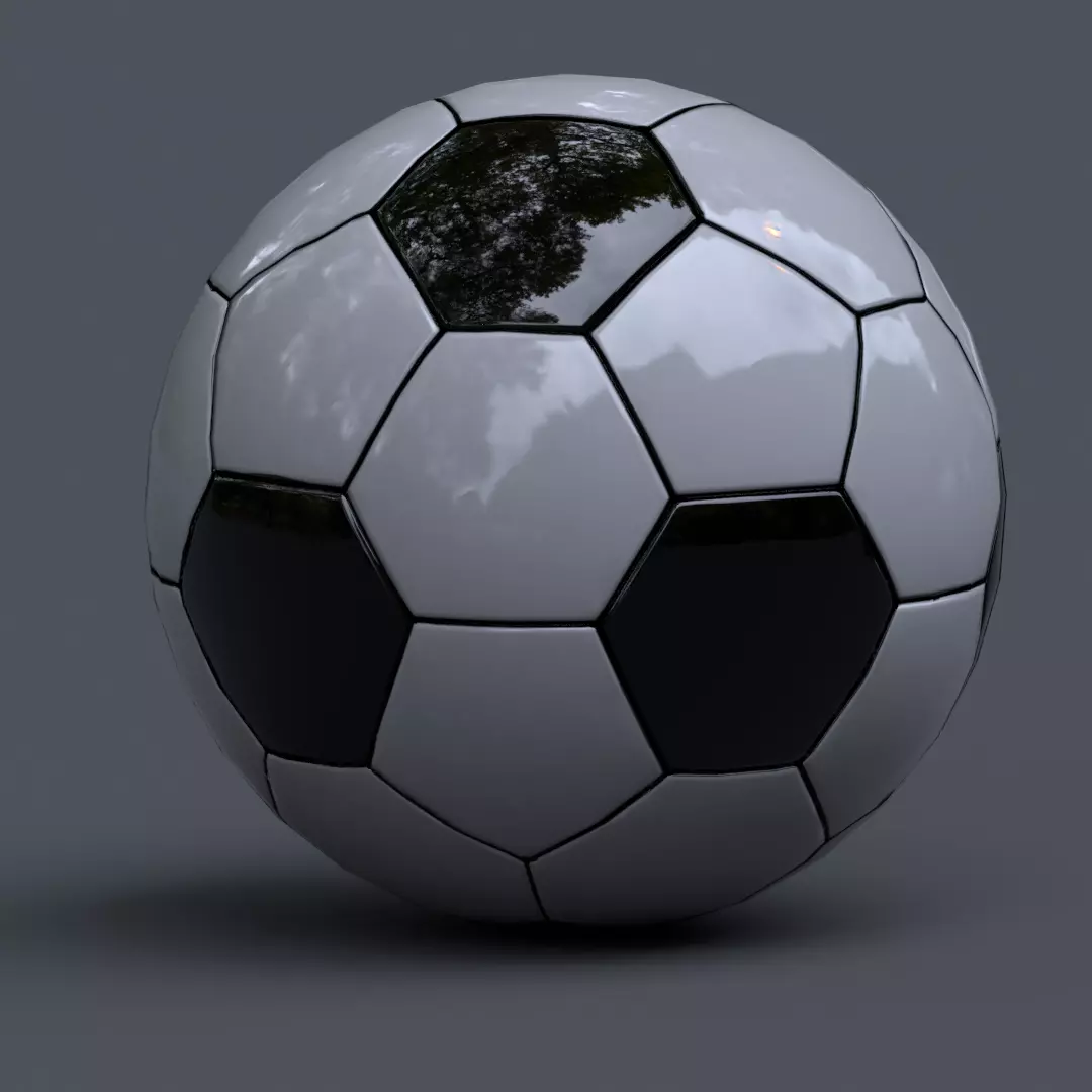 soccer ball Low-poly 3D model_0