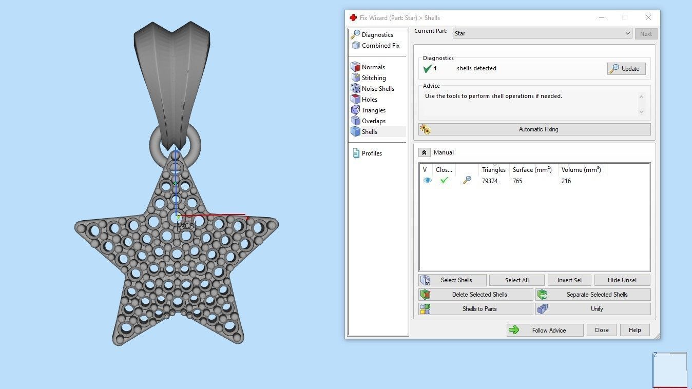 Star  Diamond  Pendant  3D print model_8
