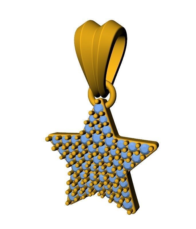 Star  Diamond  Pendant  3D print model_5