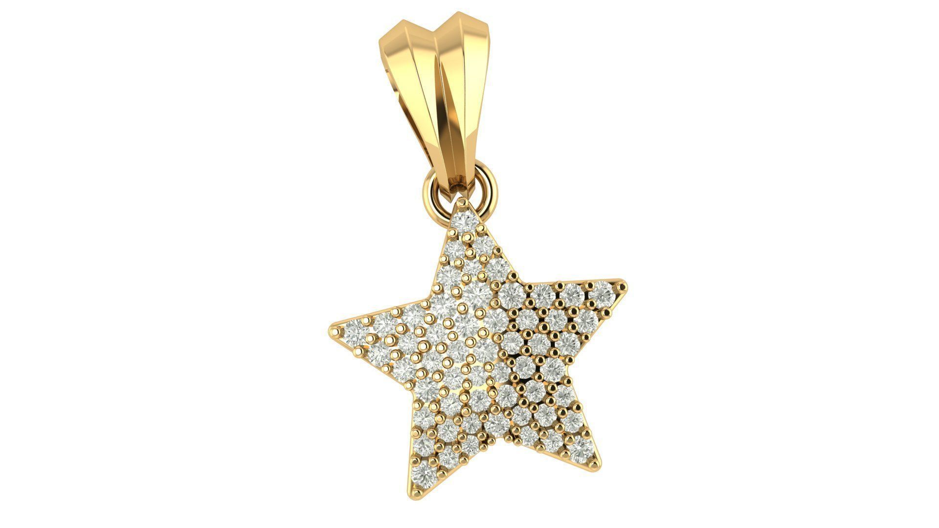 Star  Diamond  Pendant  3D print model_3
