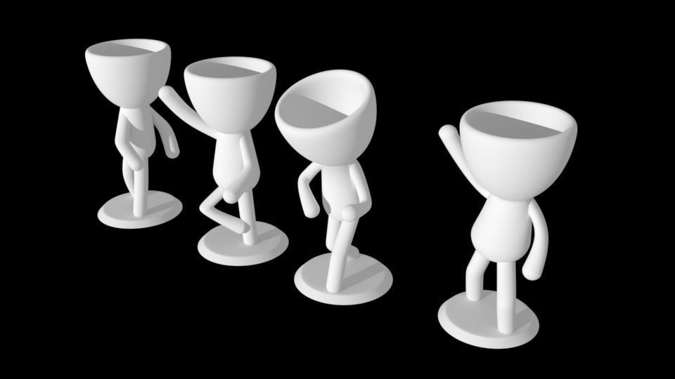 PACK With 17 Stl Pots and 4 DANCING POTS For 3D Printing 3D print model_3