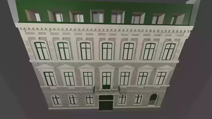 Old city house low poly