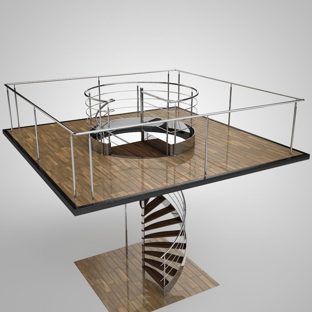 Spiral staircase 3D model_2