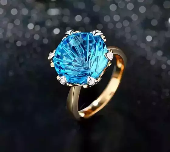Cocktail Round  Stone Ring