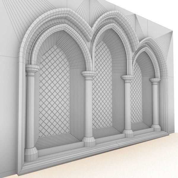 Gothic Window 010 3D model_4