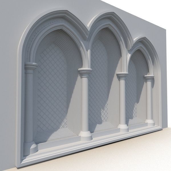 Gothic Window 010 3D model_2