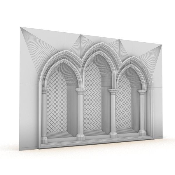 Gothic Window 010 3D model_3