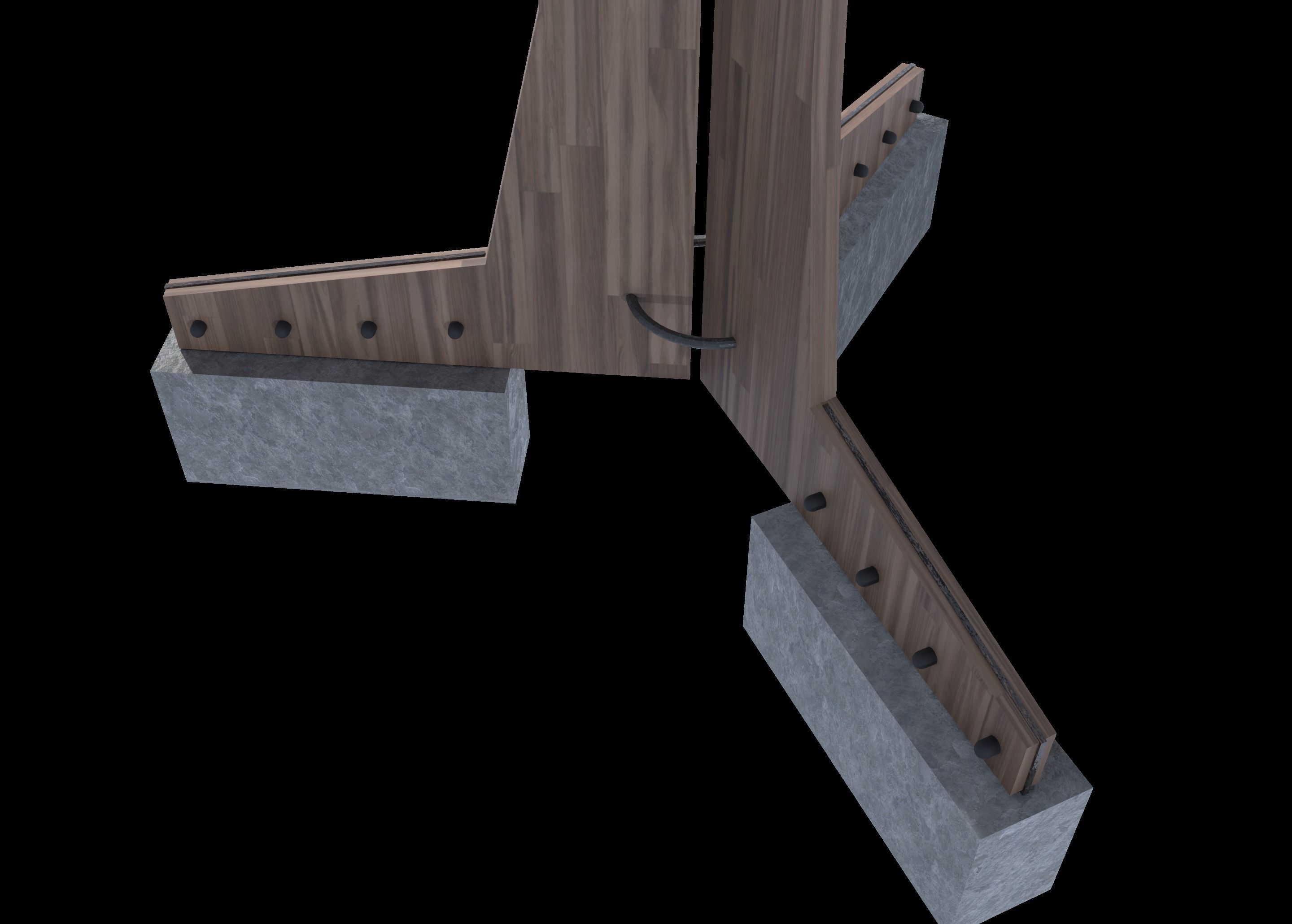 solar energy tree hexagonal cells Low-poly 3D model_5