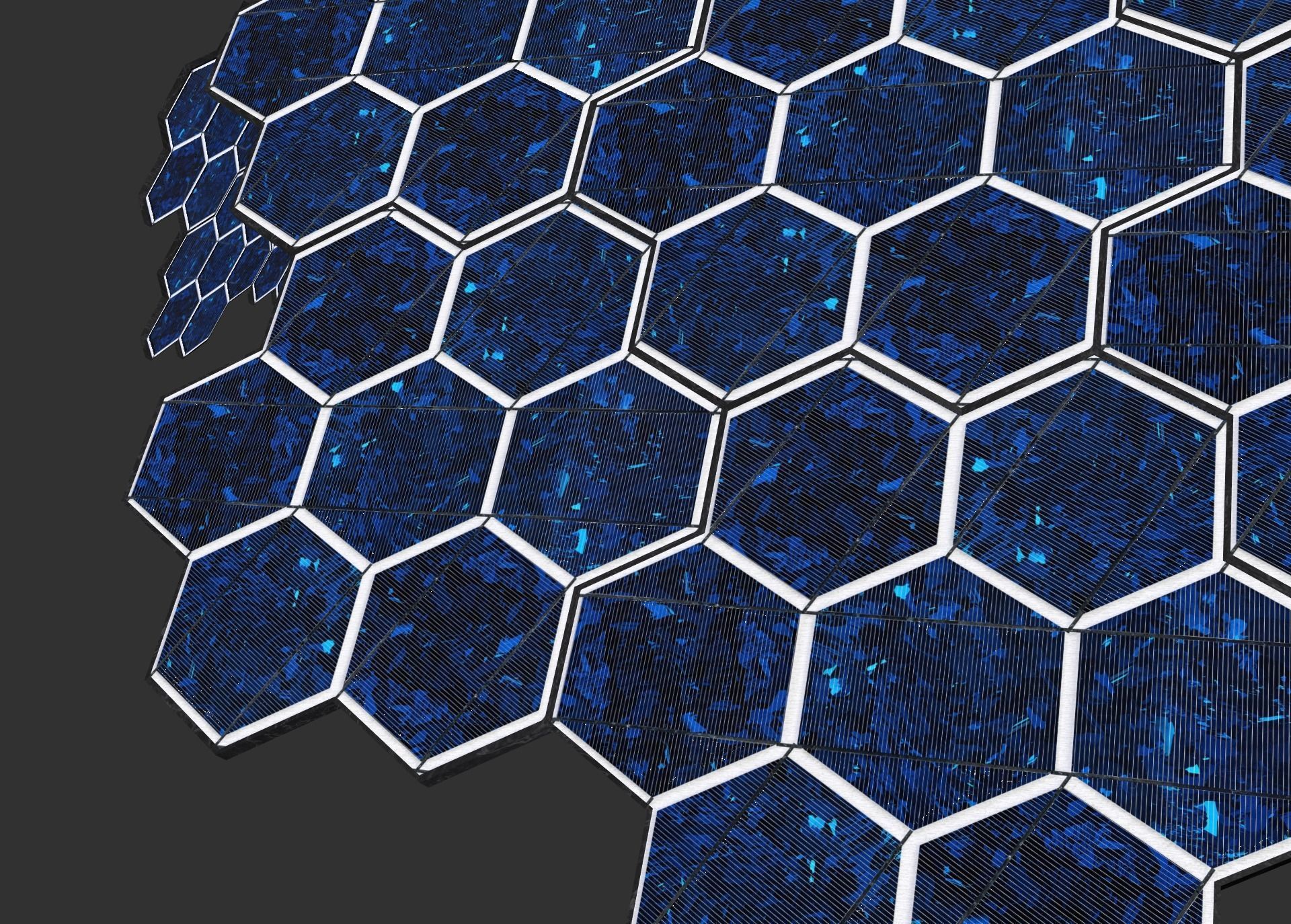 solar energy tree hexagonal cells Low-poly 3D model_12