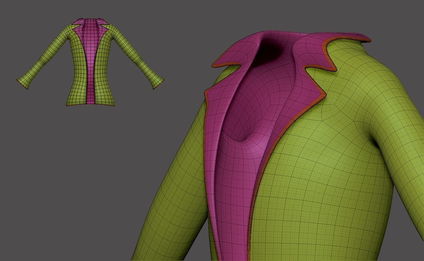 Pirate Shirt - Jacket - Corsair Costume Low-poly 3D model_5