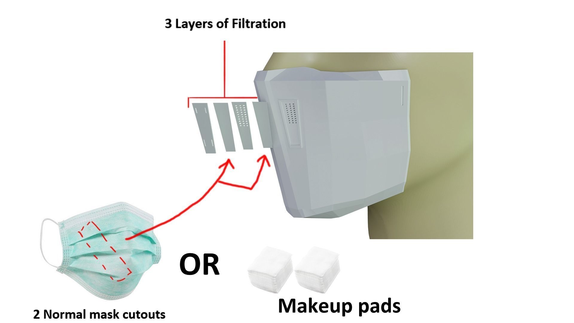 Covid 19 Face mask Free 3D print model_2