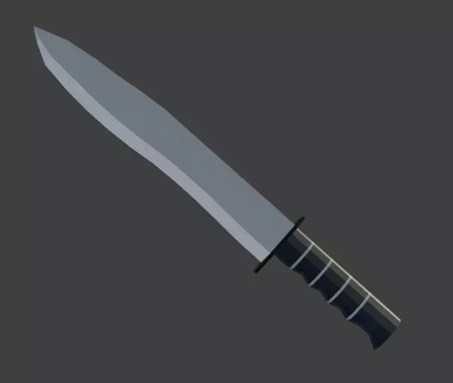 Low-poly knife Low-poly 3D model_0