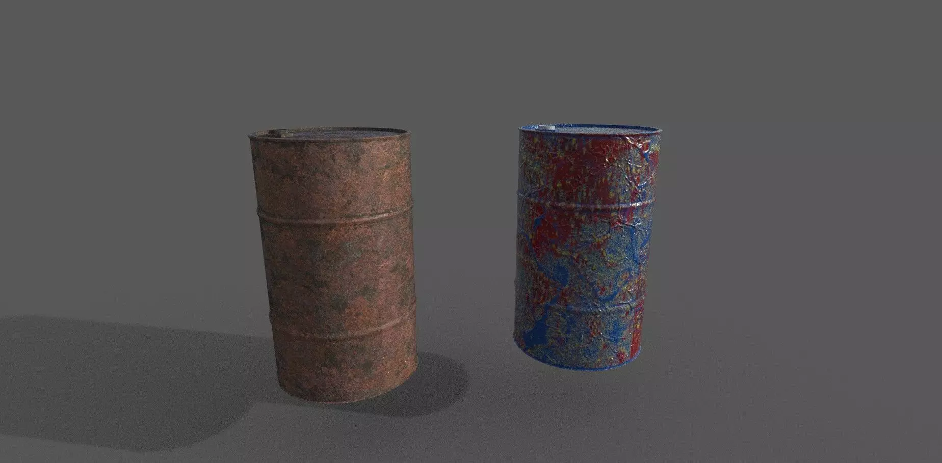 Barrels Low-poly 3D model cylinder Low-poly 3D model_0