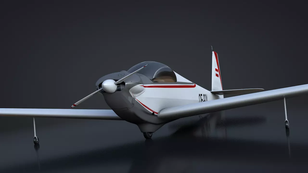 Falke SF-28 Rigged C4D Low Poly Low-poly 3D model_0