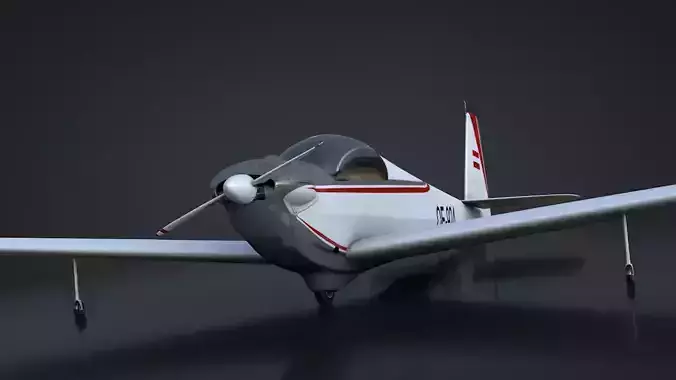 Falke SF-28 Rigged C4D Low Poly Low-poly 3D model
