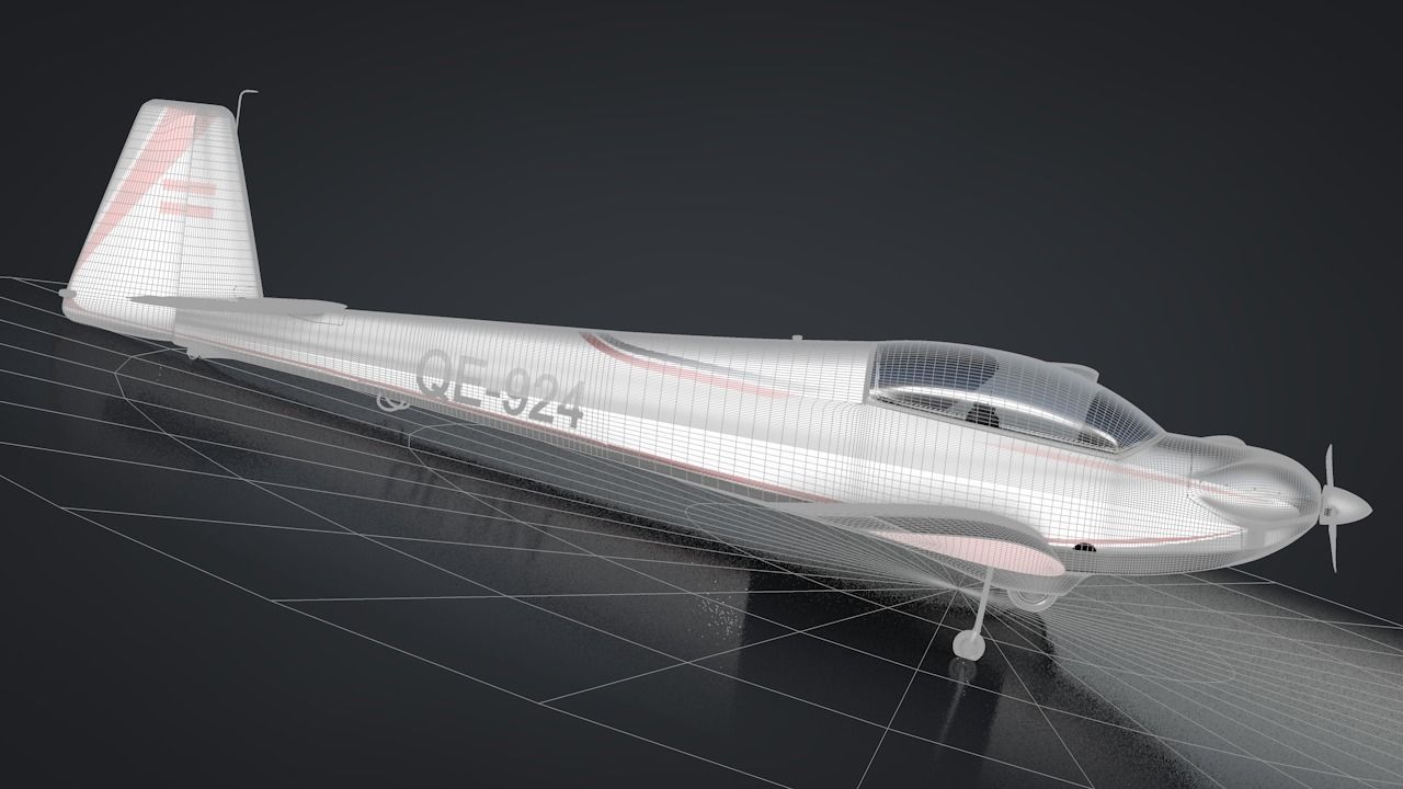 Falke SF-28 Rigged C4D Low Poly Low-poly 3D model_33