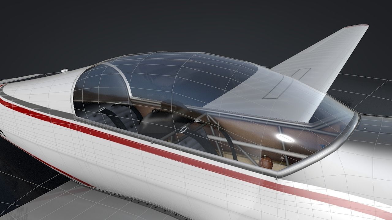 Falke SF-28 Rigged C4D Low Poly Low-poly 3D model_17