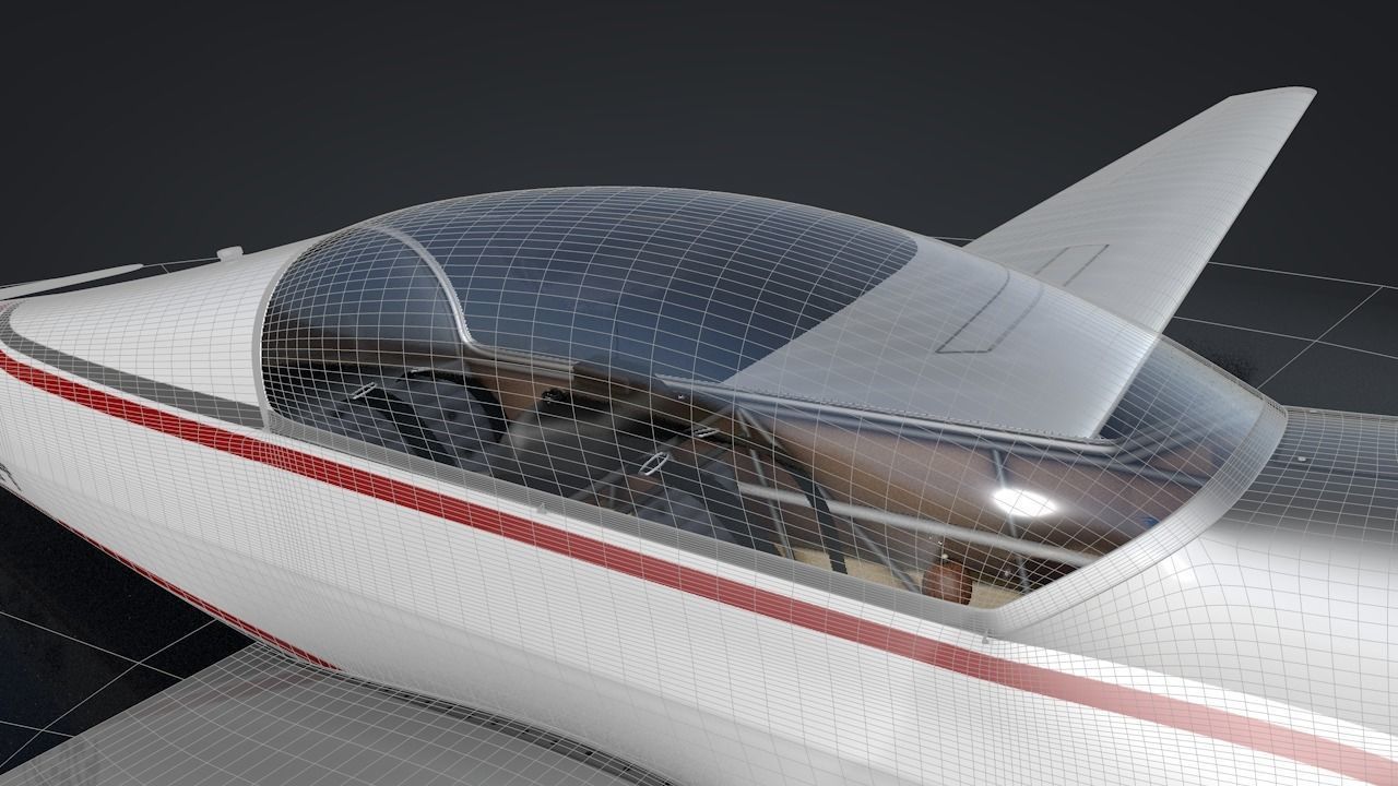 Falke SF-28 Rigged C4D Low Poly Low-poly 3D model_30