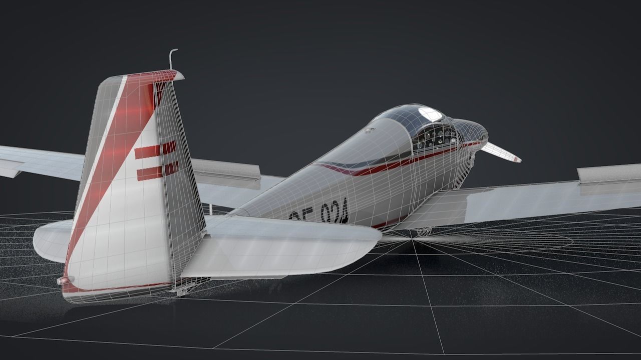 Falke SF-28 Rigged C4D Low Poly Low-poly 3D model_23