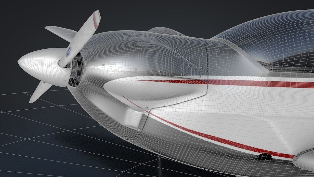 Falke SF-28 Rigged C4D Low Poly Low-poly 3D model_37