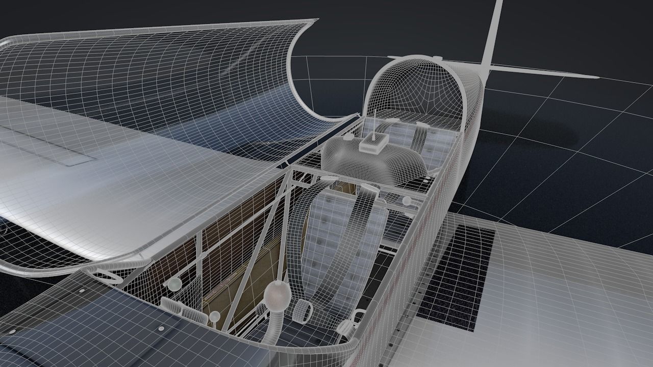 Falke SF-28 Rigged C4D Low Poly Low-poly 3D model_27