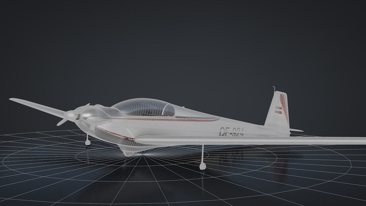 Falke SF-28 Rigged C4D Low Poly Low-poly 3D model_39