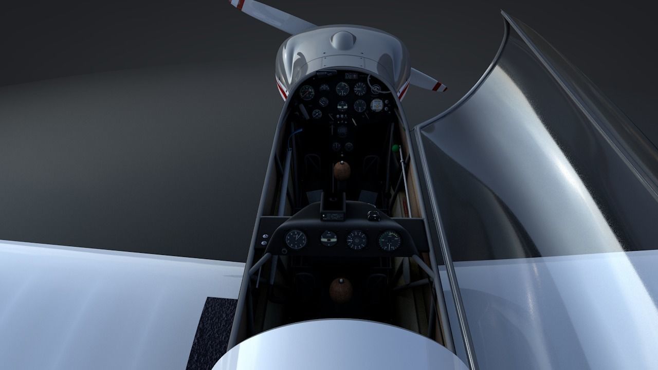 Falke SF-28 Rigged C4D Low Poly Low-poly 3D model_13