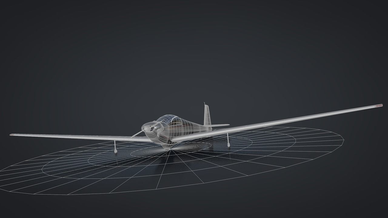 Falke SF-28 Rigged C4D Low Poly Low-poly 3D model_26