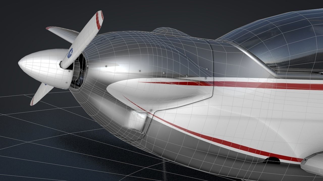 Falke SF-28 Rigged C4D Low Poly Low-poly 3D model_24