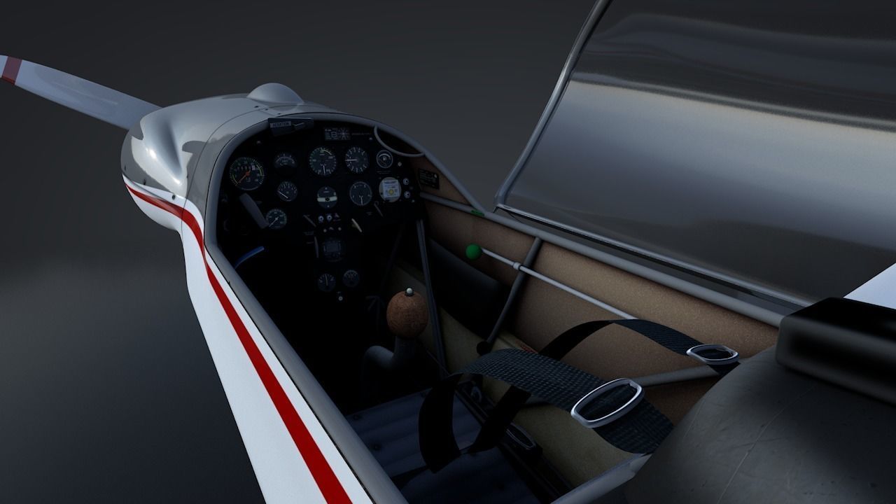 Falke SF-28 Rigged C4D Low Poly Low-poly 3D model_14