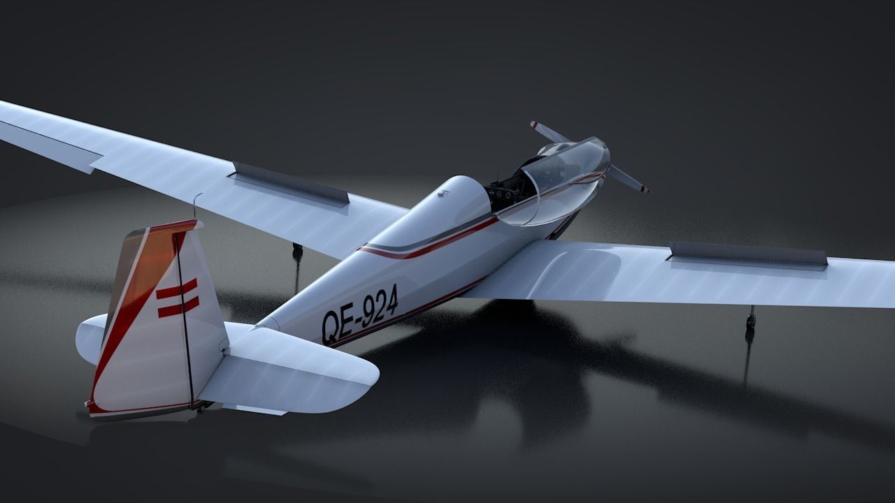 Falke SF-28 Rigged C4D Low Poly Low-poly 3D model_7