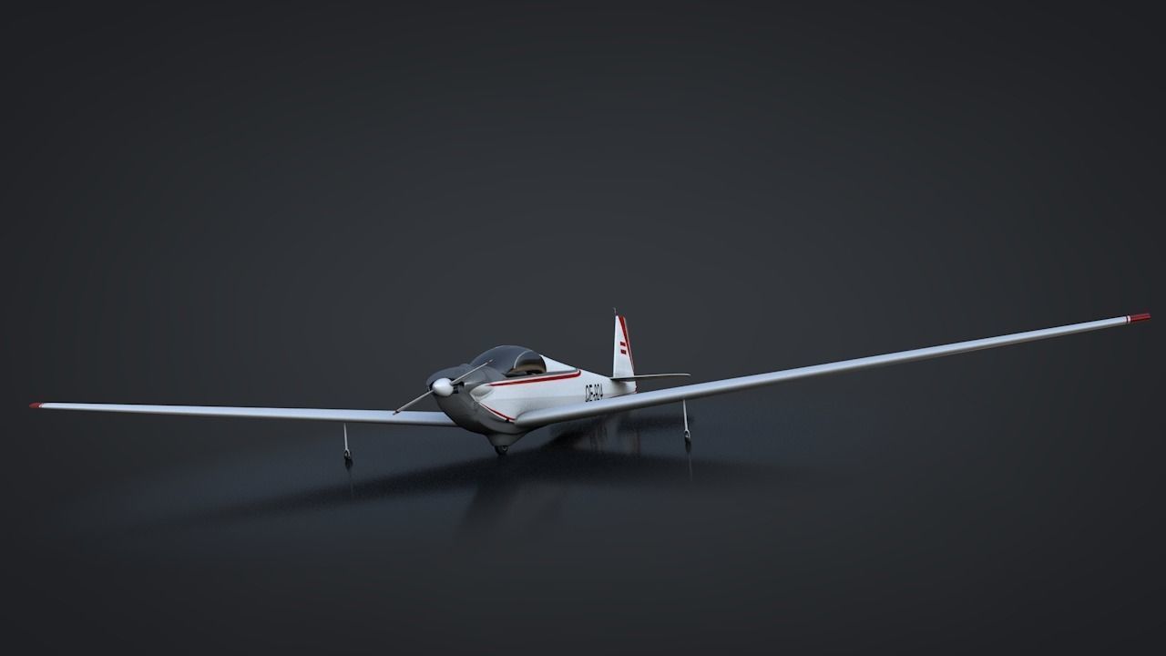 Falke SF-28 Rigged C4D Low Poly Low-poly 3D model_3